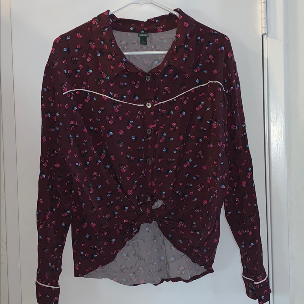 Button/tie front western shirt
